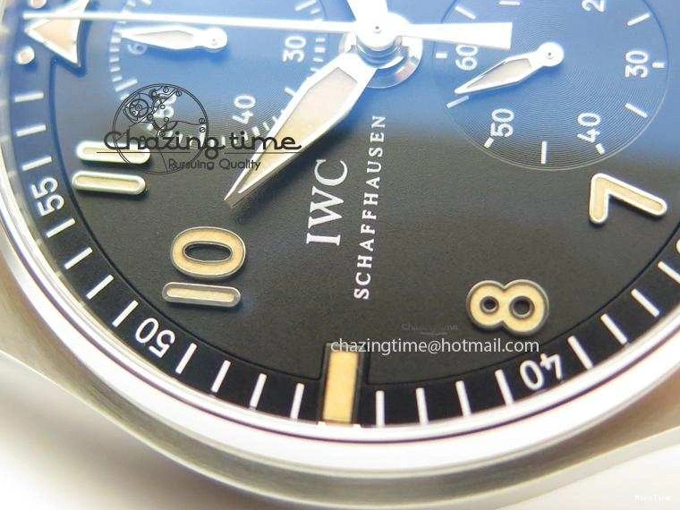 MIROTIME 0601 Pilot Chrono SS IW387808 CF3 ZF 1:1 Best Edition On Brown Leather Strap A Soft 7328